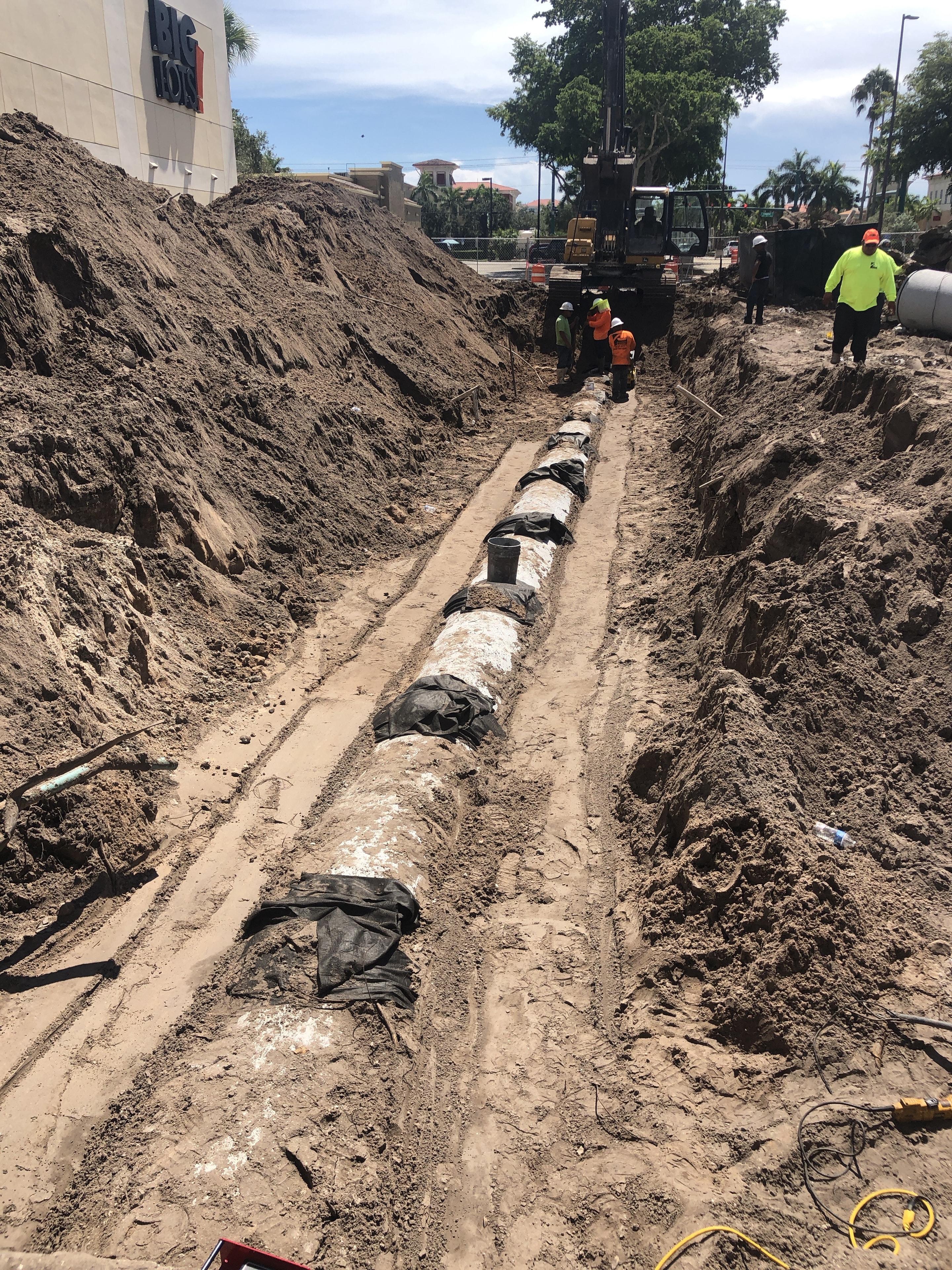 Site development grading and subbase preparation